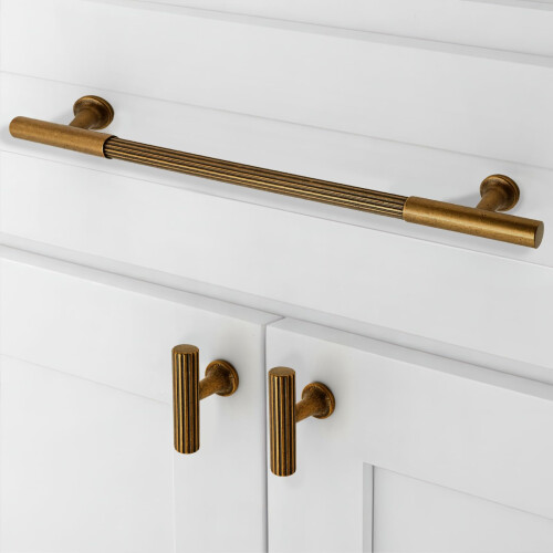 Asimerdeco 10 Pack Antique Brass Cabinet Pulls 10 Inch(256mm) Kitchen Cupboard Handles Solid Heavy Duty Zinc Alloy Drawer Pulls 2