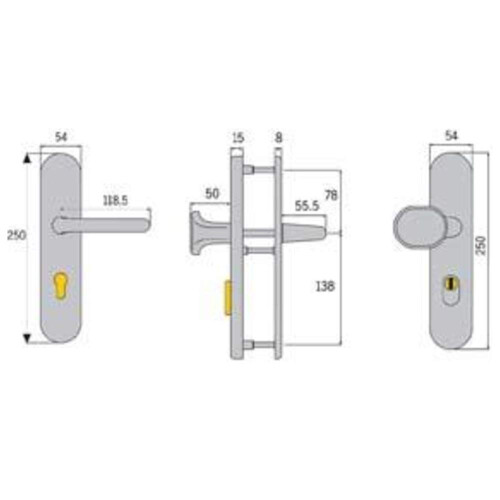 Abus ABUS 84287 Security Door Fitting Type KLZS714 F2 EK 1