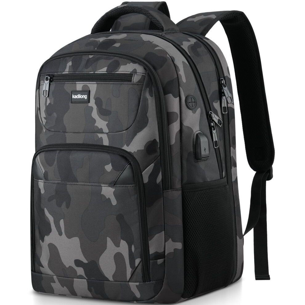 Photos - Travel Bags kadilong Business Laptop Backpack for Men,Anti Theft Computer Bag for Teens Boys with USB Charging Port,Water Resistant Fits