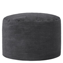 icon Milano Cord Bean Bag Pouffe, Charcoal Grey, Large Pouffe Footstool with Filling Included, Footrest, Bedroom, Living Room, Living Room Furniture