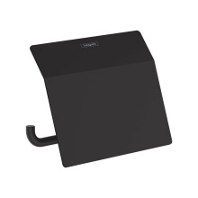 hansgrohe AddStoris Roll holder with cover, matt black, 41753670