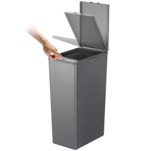 EKO Morandi 40L Kitchen Recycling Bin with Touch-Top Lid, Slim Plastic Rubbish Bin with Recycling Stickers and Easy-Clean Finish