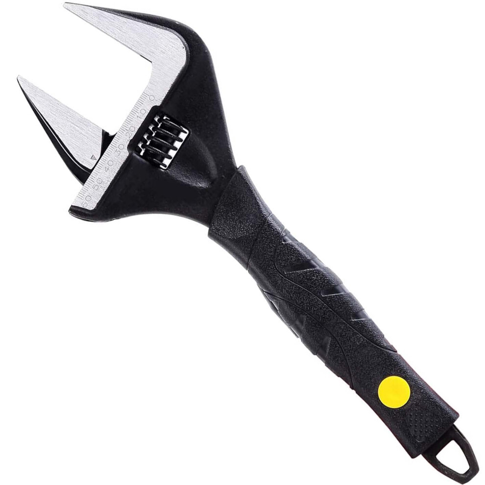 Sharp-Tec 12 Inch Adjustable Spanner, 60Mm Wide Jaw Opening Adjustable Wrench, 300Mm Plumbing Tools Set For Plumbers, Black 5051227889867