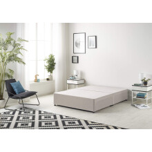 Bed Centre Flexby Divan Base Only with No Drawers and No Headboard - Available in 3ft,4ft,5ft and 6ft- Fabric (3FT Single, Plush Silver Fabric)