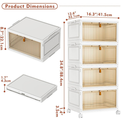 TidyTrove Storage Boxes with Lids 28L4 Tier Plastic Storage Box with L 1