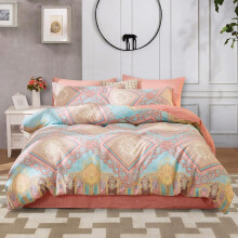 SAPHREAS Bohemian 3 piece Duvet Cover Set 100% Cotton Classic Comforter Cover Set 1 Duvet Cover 2 Pillow Shams King Size