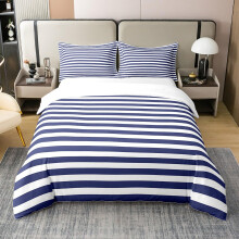 100 Percent Cotton Navy Blue Stripe Duvet Cover Double White Geometric Ticsuper King Stripes Comforter Cover Farmhouse Horizontal Stripes Gothic