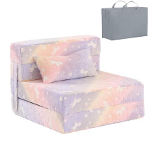 YOTATING Glow in The Dark Modular Play Couch, Purple Pink Horse Lounge Sofa, Foldable Foam Furniture & Activity Mat