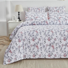 USTIDE Farmhouse Floral Branch Bedding Set 3 Pieces Soft 800 Thread Count Egyptian Cotton Duvet Cover Set King