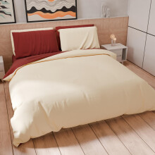 PETTI Artigiani Italiani - Double Duvet Cover Set 260 x 240 cm (2 Pillowcases 50 x 80 cm Included), Soft Microfibre Duvet Cover Set, Plain Cream