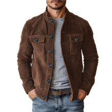 Vintage Heren Truckerjas van Suède, Lichtgewicht Imitatieleer, Casual Western Blazer, Sportjas Donkerbruin XXXL
