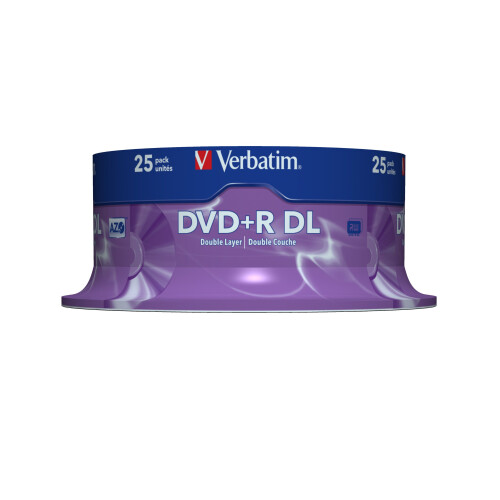 Verbatim Verbatim 43757 DVD+R 8x DL Matt Silver 25 pack 1