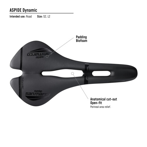 Selle San Marco Aspide Open Fit Dynamic Saddle Black/Black Wide (L2) 2