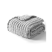 YNM Chunky Throw Blanket, Hand Knitted with Chenille Yarn, Skin Friendly, Ventilated and Breathable, Machine Washable, Home Décor Piece for Couch