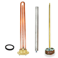 GOLDMAN SERVICE 1¼ Inch Threaded Monoblock 1500W Electric Thermo Resistance Kit - Thermostat - Magnesium Anode - Gasket. Spare Part for Water Heater