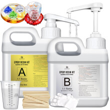 Epoxy Resin Kit - 2.4L / 95oz Crystal Clear Self-Leveling Epoxy Resin with Pump for DIY Resin Art, Table Top, Jewelry Making