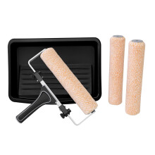 ROLLINGDOG 12 Inch Paint Roller Set – Adjustable 9-12" Frame, 3 Microfiber Sleeves & Paint Tray – Home Decorating Kit for Walls & Ceilings