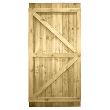 Flat Top Wooden Garden Gate, 6ft x 3ft Feather Edge Fully Framed Door