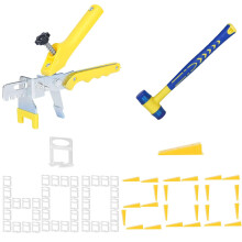 1/32 Inch Tile Leveling System Kit - 600 Spacers & 200 Reusable Wedges with Floor Tiles Pliers - Professional Stone & Ceramic Tile Installation Tools