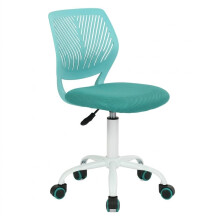 Homy Casa Desk Chair Adjustable Swivel Office Chair Fabric Seat Ergonomic Task Chair without Armrest Turquoise