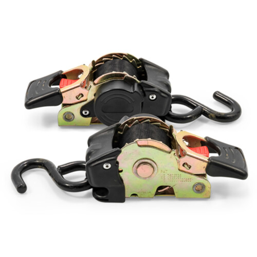 Camco Retractable Transom Tie Down Strap - Secures Your Boat While Traveling |Bolt-On Design |1,500 lb. Break Strength | Measures 1” W 1