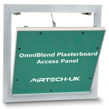 AirTech-UK Plasterboard Access Panel - OmniBlend Aluminium Inspection Hatch for Walls & Ceilings, Invisible Tileable Door, Push Lock