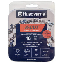 Husqvarna 581643602 X-Cut SP33G 16" Chainsaw Chain, 050 GA 66 Drive Links, Grey