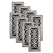 Decor Grates SPH212-A SPH408-A Floor Register, Brushed Nickel Finish, 4x10 Inches-8PACK