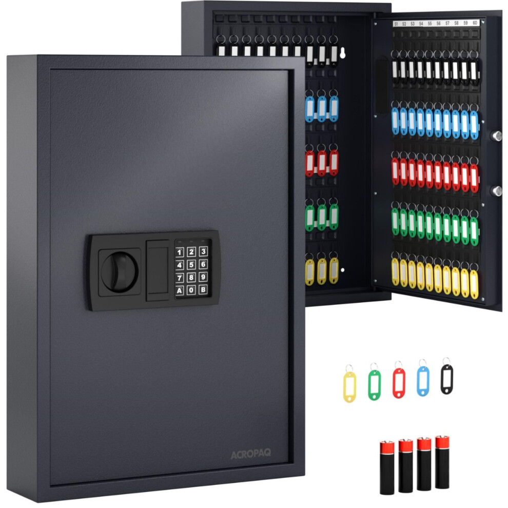 Acropaq Key Cabinet With Numerical Code - For Up To 100 Keys, 100 Key Fobs Included, Secure Key Cabinet For Key Storage - Key Safe Outside 5051227927736