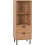 Seconique Seconique Leon 2 Drawer 2 Shelf Cabinet in Medium Oak Effect 1