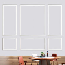 Gaahing 6 Sets Premade Accent Wall Molding Kit, Pre-Cut Wainscoting Panels, Ready to Assemble Chair Rail Moulding for Interior Decoration