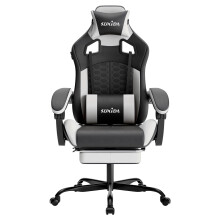 SUKIDA Ergonomic Gaming Chair for Adult, Comfortable Desk Chair with Massage, Comfy Headrest and Lumbar Support Pc Office chairs with Footrest
