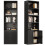 Coleshome 6-Tier Bookcase With Doors, Storage Cabinet, 176.4 cm, Black 1