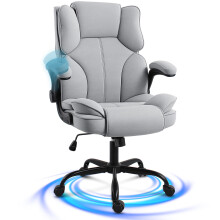GGCIR Office Chair,Desk Chair with 90Â Flip up Armrest,Computer Chairs for Adjustable Height, Comfortable for Office Home Gaming(Grey Fabric)