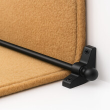 Carpet Stair Rods (Pack of 13) Decorative Black Metal Stair Rods with Round Finials and Screws Fits Carpet Runners Up to 70cm Easy to Cut and Install