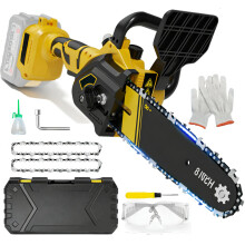 8 inch Mini Chainsaw Cordless, Electric Chainsaw Cordless Compatible with Dewalt 18V 20V Battery, Brushless Auto-Oiler