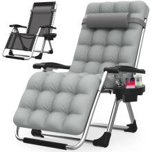 Suteck Zero Gravity Chair, Reclining Camping Lounge Chair w/Removable Cushion, Upgraded Lock and Cup Holder