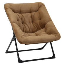 Mordchil EU Folding Saucer Chair, Comfy Faux-Fur Reading Chair, Foldable Oversized Accent Chairs for Teens, Adults