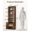 Coleshome 6-Tier Bookcase With Doors, Storage Cabinet, 176.4 cm, Brown 3
