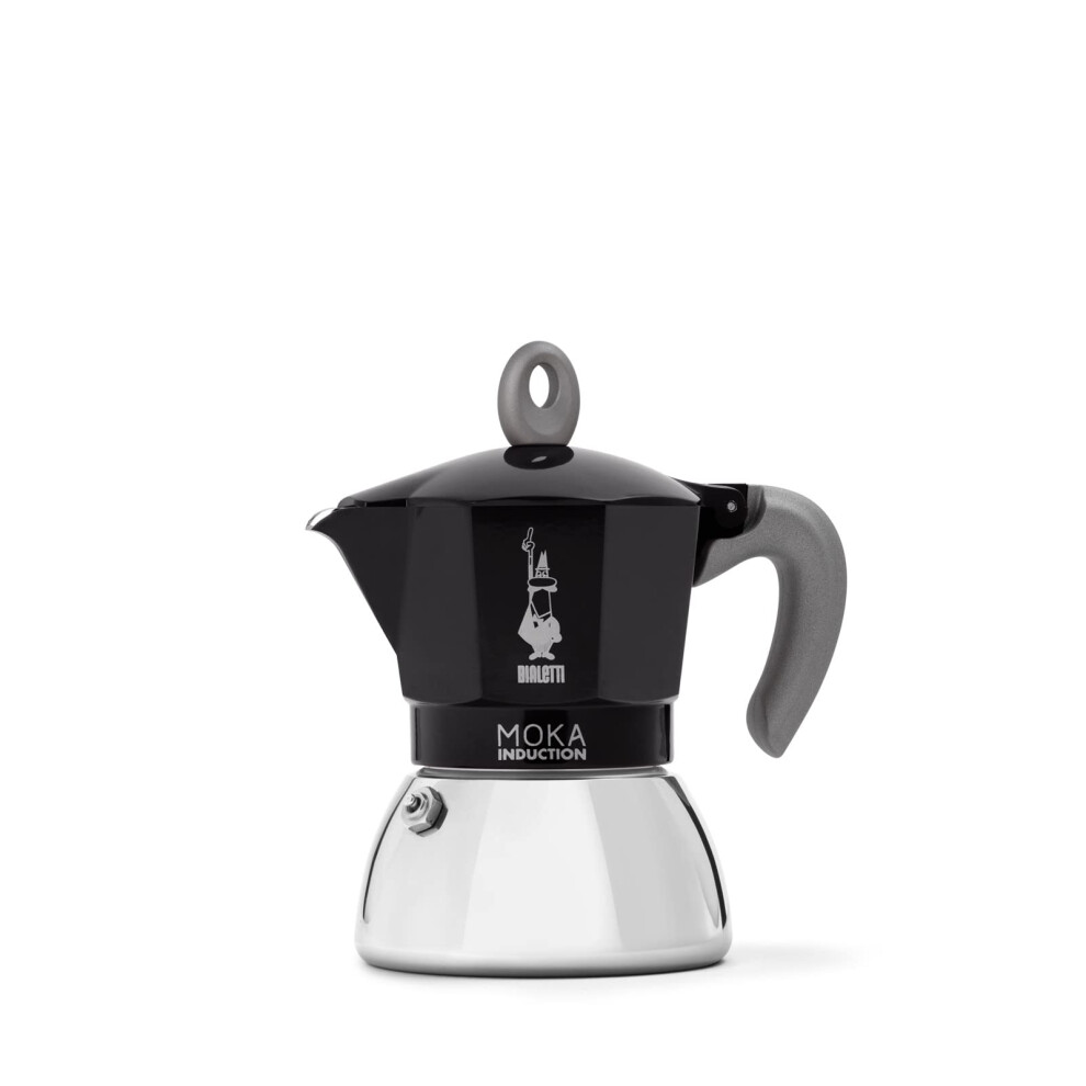 Bialetti - Moka Induction, Moka Pot, Suitable For All Types Of Cookers, 4 Cups Of Espresso (150Ml), Black