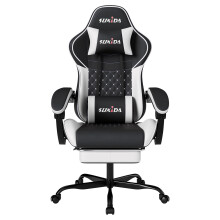 SUKIDA Gaming Chair, Ergonomic Computer Chairs with Footrest, Comfy Office Chair with Headrest, Massage Gaming Chair for Adult