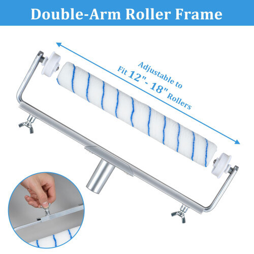18 Inch Paint Roller Set Large Paint Roller with Adjustable Frame, Roller Sets for Painting with 6 PCS Rollers 1