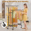 EAGMAK Double Clothes Rail on Wheels Load 120 KG, with Storage Shelf, Black 4