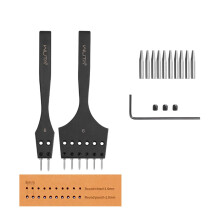 WUTA 2nd Generation Leather Craft Tool Kit, Replaceable Sharp Pricking Iron Chisel and Removable Round Hole Punch for Stitching, Lacing, Belts