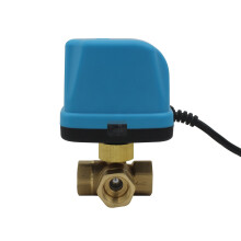 T type - 3 way motorised valve zone valve electric ball valve DC 5V 12V 24V 1/2 3/4 1 1-1/4 1-1/2 inch (DC 12V, 3/4 inch DN20)