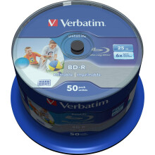 Verbatim BD-R SL Datalife - Blu-ray Disc 25 GB, 6x Burning Speed, Large Printable Area, Scratch Protection, 50-Pack Spindle
