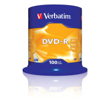 Verbatim 2330529 43549 4.7GB 16x DVD-R Matt Silver - 100 Pack Spindle