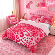 Homemissing Bright Pink Leopard Duvet Cover King Size Animal Print Comforter Cover for Boys Girls Cheetah Bedding Set 3Pcs Modern Ombre Effects Room