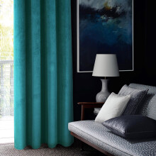 always4u Super Soft Velvet Curtains Teal Blackout Curtains 46x54 Inches Eyelet Thermal Insulated Fully Lined Window Treatment for Living Room 1 Pair