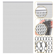Gradleen Chain Fly Screens Grey 100 x 210cm Aluminium Metal Fly Screen Curtain for Flying Insect Control